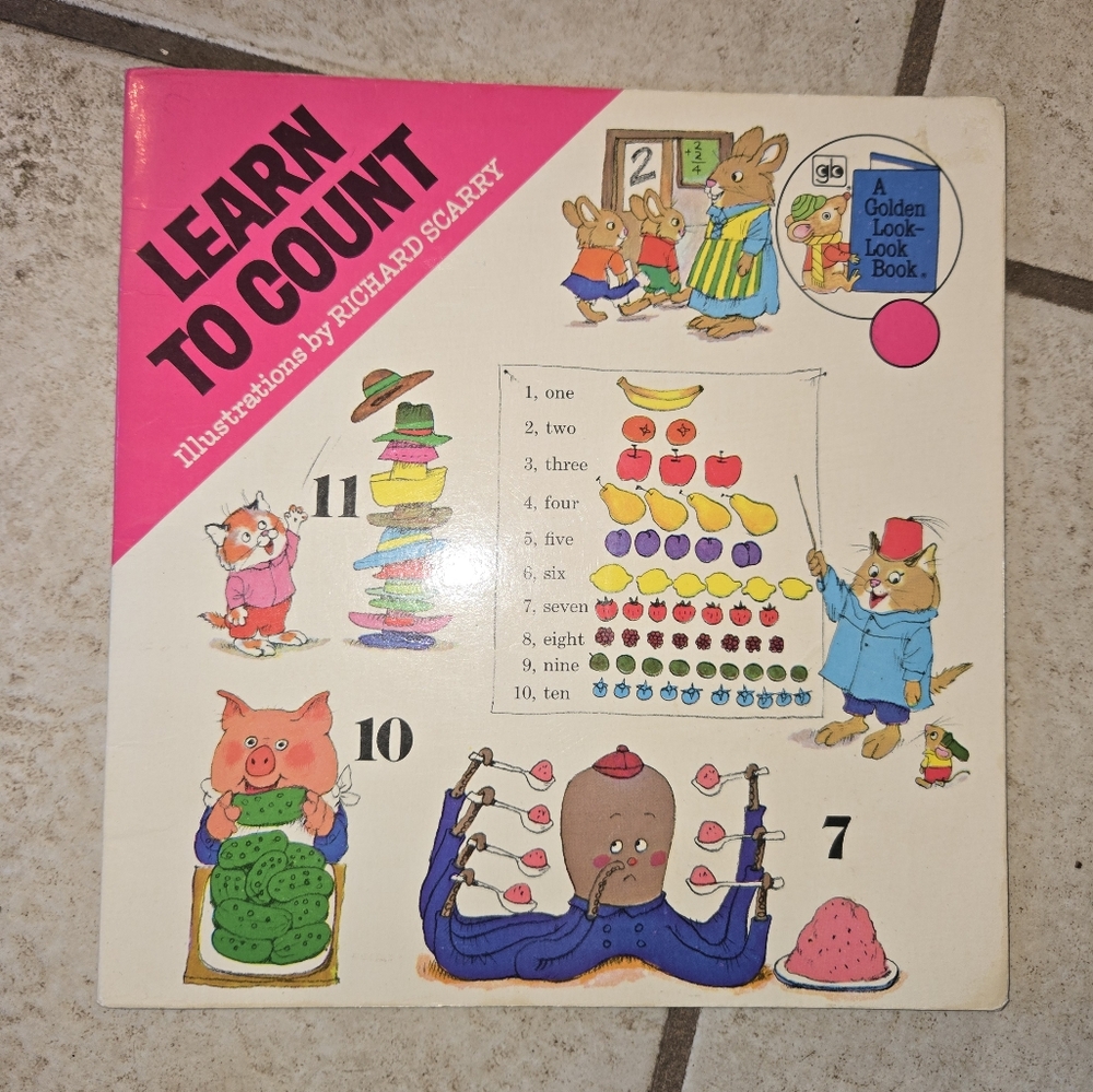 Richard Scarry: Learn To Count Vintage Book